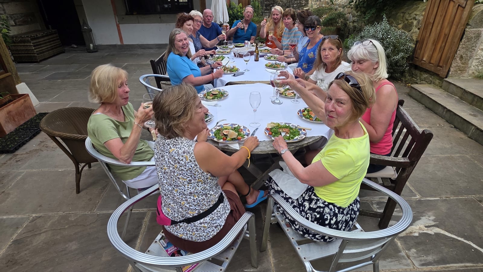 An outdoor table on the estate