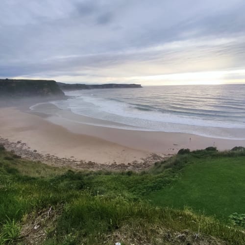 Waves and sand on the Cantabrian coast