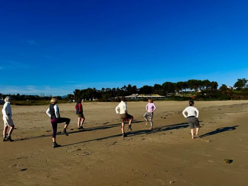 An outdoor yoga session