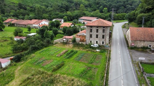 Aerial view of the estate and the Saja valley