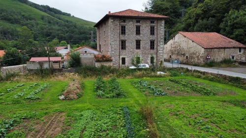 Aerial view of the estate and the Saja valley