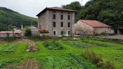 Aerial view of the estate and the Saja valley