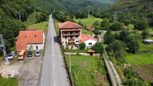 Aerial view of the estate and the Saja valley