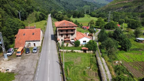 Aerial view of the estate and the Saja valley