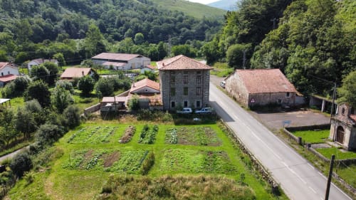 Aerial view of the estate and the Saja valley
