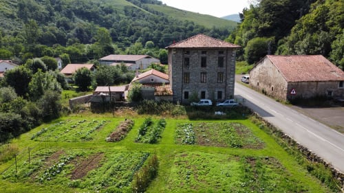 Aerial view of the estate and the Saja valley