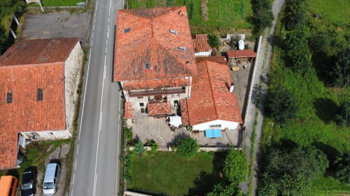 Aerial view of the estate and the Saja valley