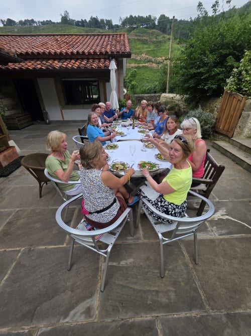 An outdoor table on the estate