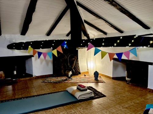 The indoor practice space, timber and light