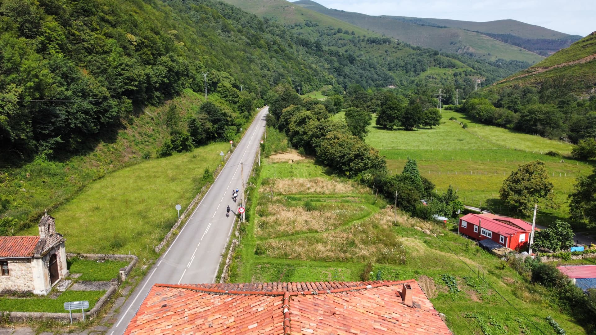Aerial view of the estate and the Saja valley