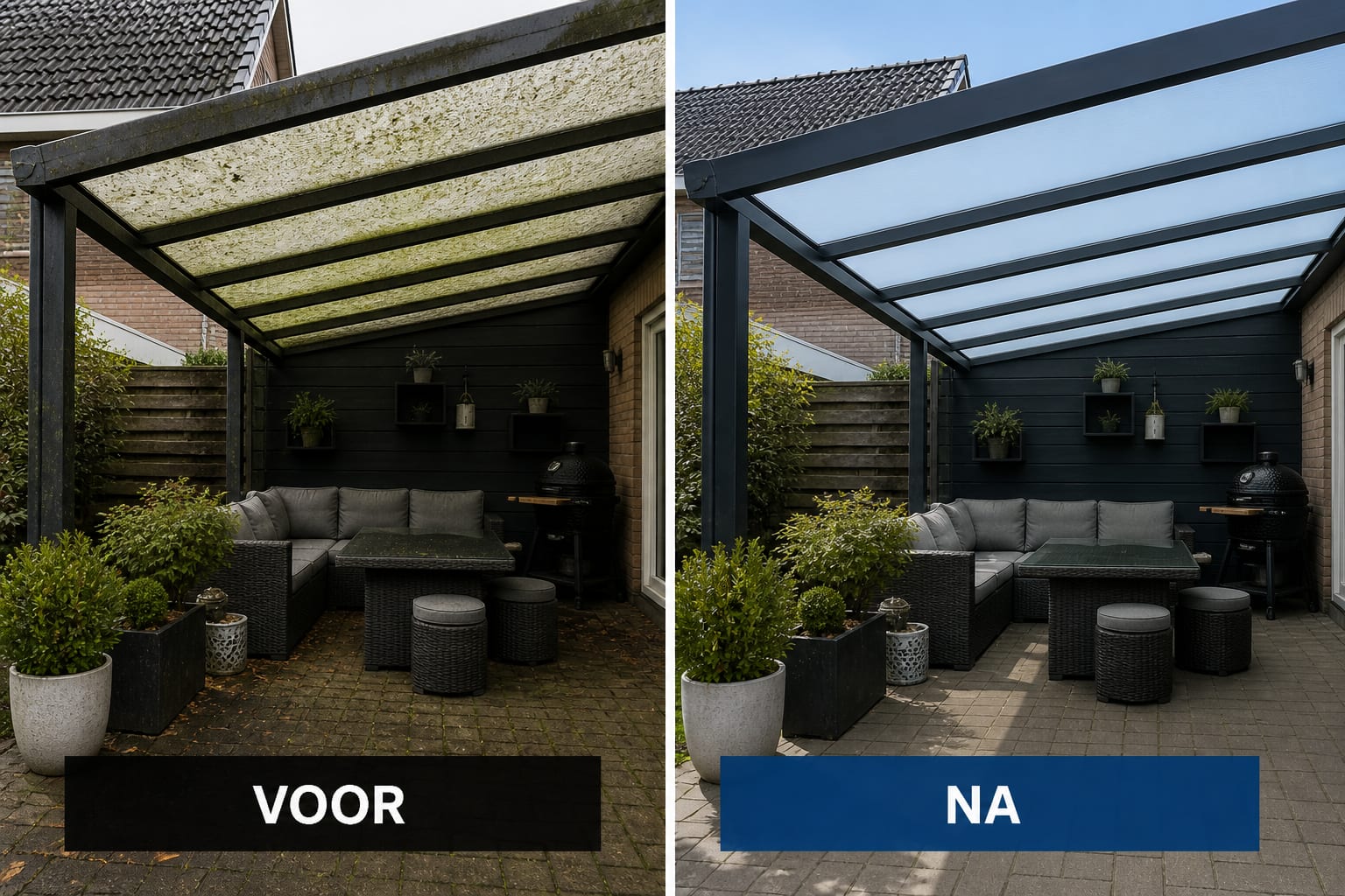 Overkappingen & markiezen reinigen