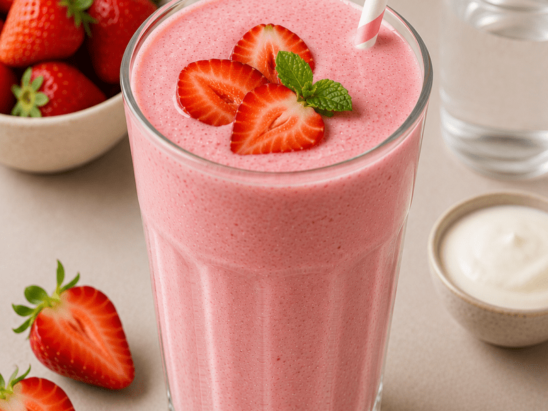 Muzsuz Çilekli Düşük Kalori Smoothie