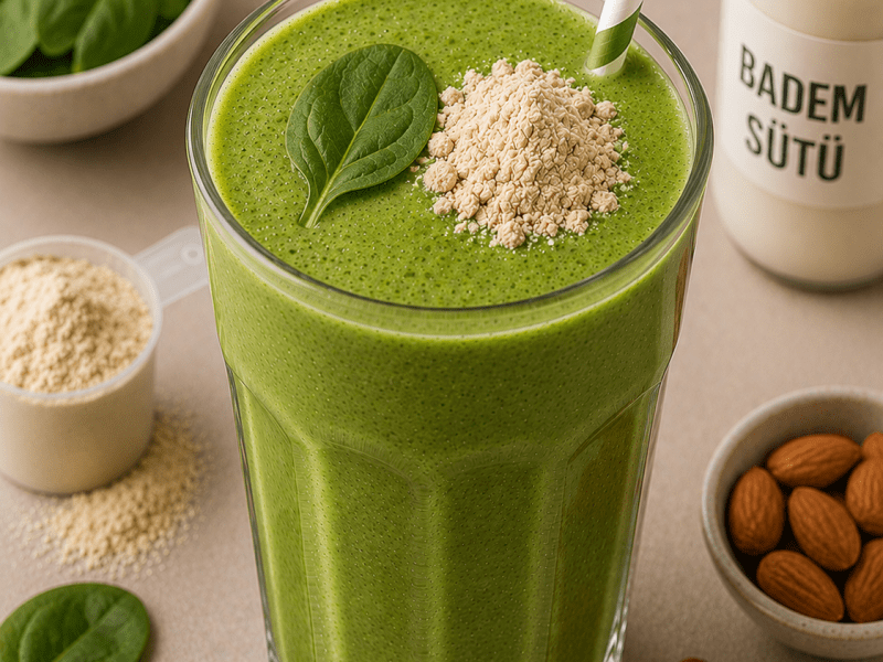 Vegan Yeşil Protein Smoothie