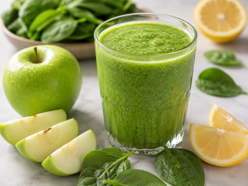 Yeşil Elmalı Ispanak Smoothie