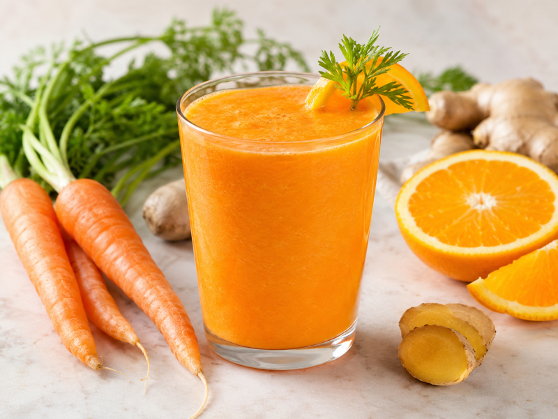 Havuç Portakal Zencefil Smoothie