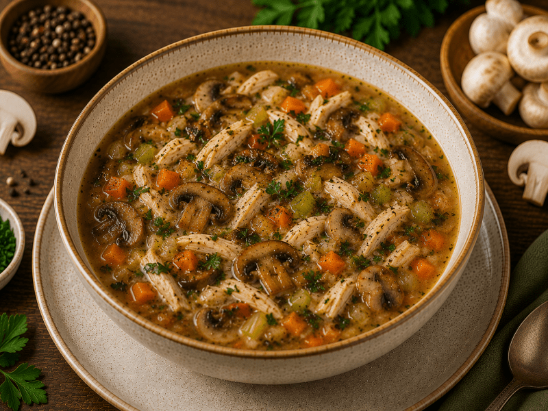 Tavuklu Mantar Çorbası