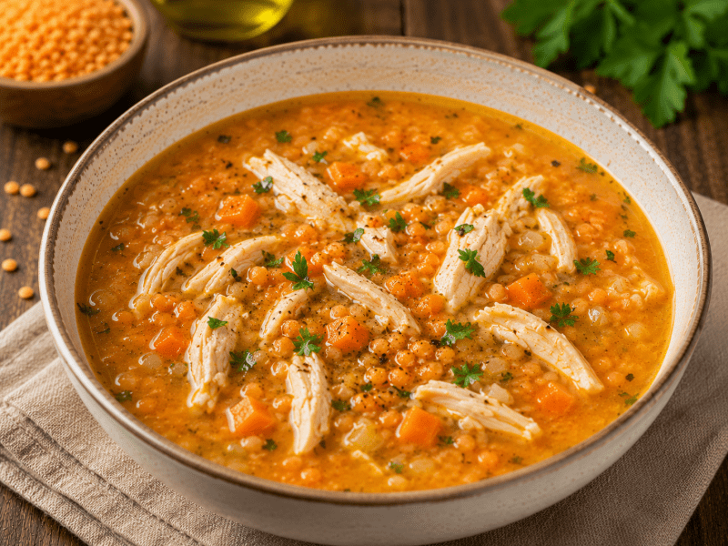 Tavuklu Mercimek Çorbası