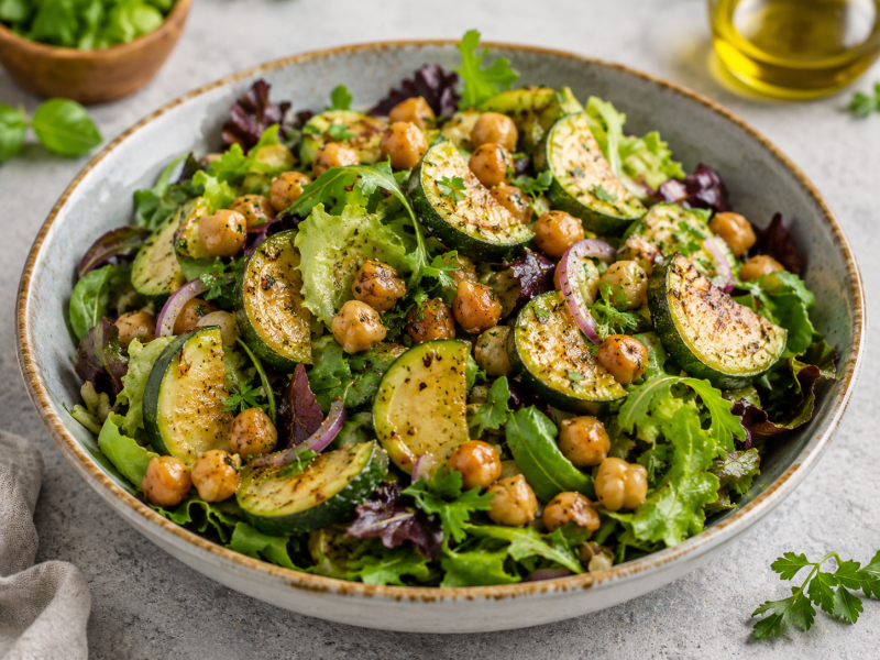 Fırın Kabaklı Nohut Salatası