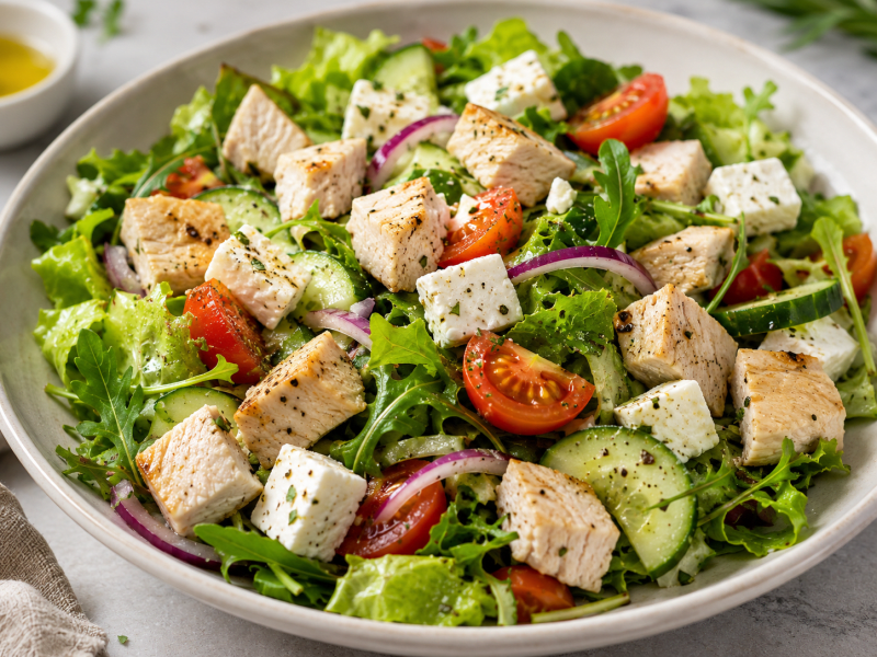 Kabaklı Tavuklu Yoğurt Salatası