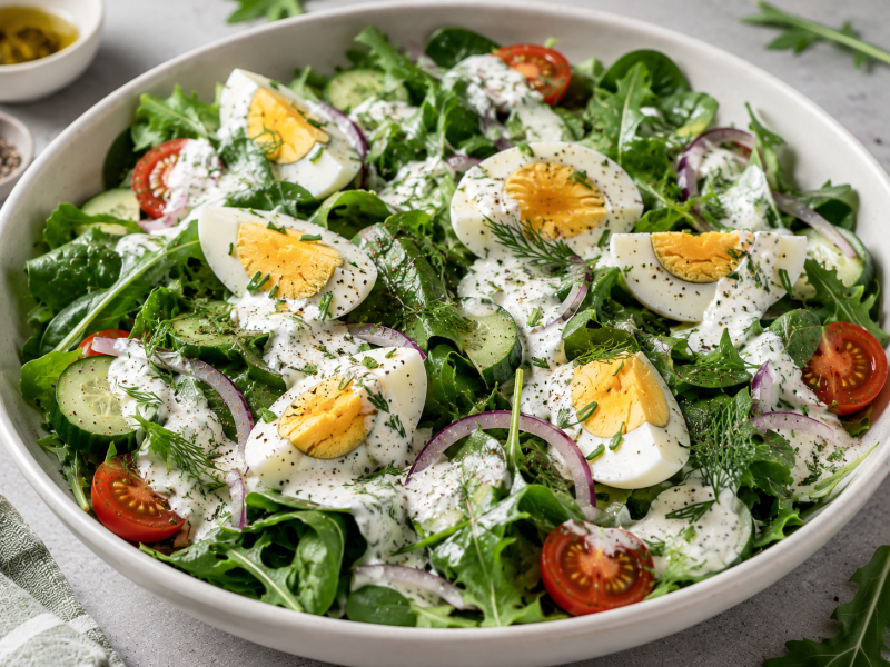 Proteinli Yumurta Salatası