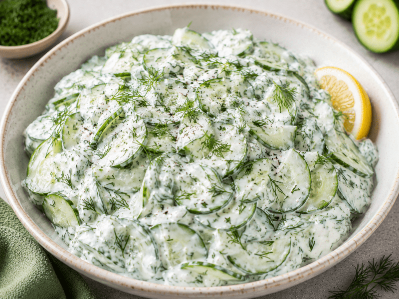 Salatalıklı Dereotlu Yoğurt Salatası
