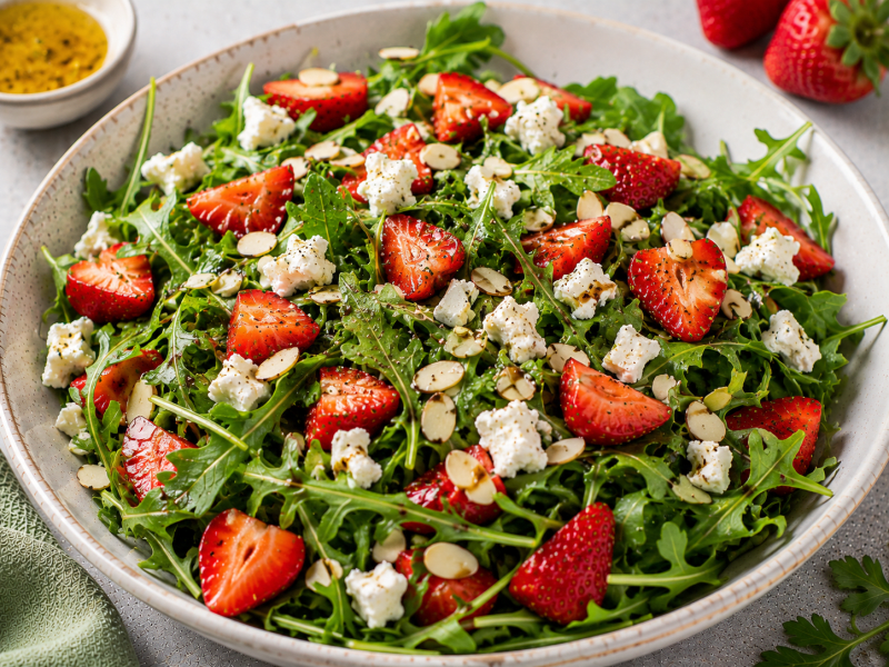 Çilekli Peynirli Roka Salatası