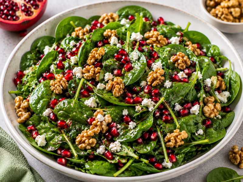Ispanaklı Narlı Salata