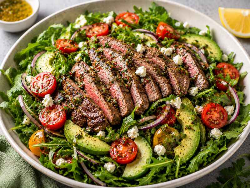 Biftekli Yeşil Salata