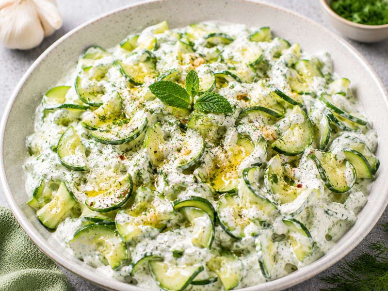 Kabaklı Yoğurtlu Salata