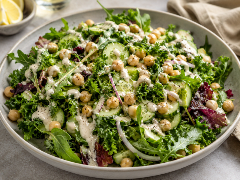 Tahin Soslu Nohut Salatası