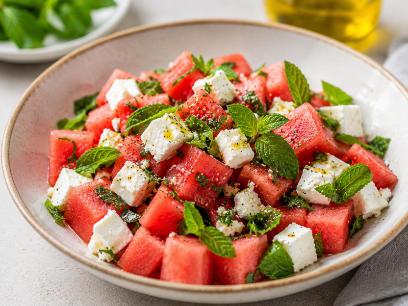 Peynirli Karpuz Salatası