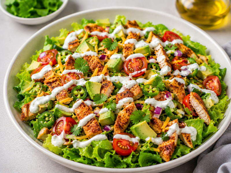 Tavuklu Marul Taco Salata