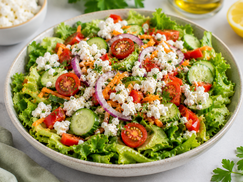 Lor Peynirli Yeşil Salata