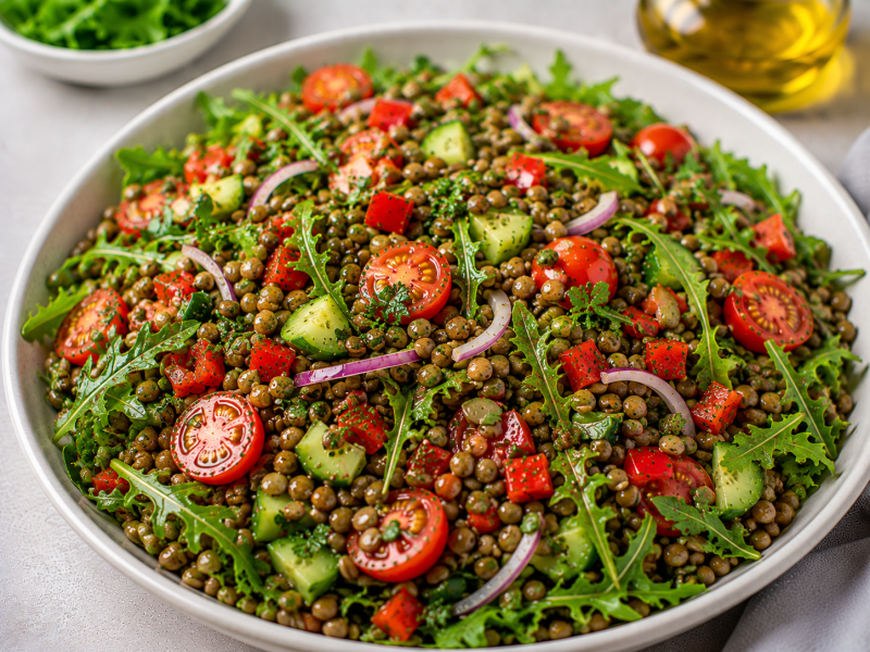 Mercimekli Yeşil Salata