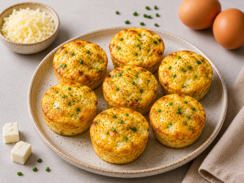 Mini Peynirli Omlet Dilimleri