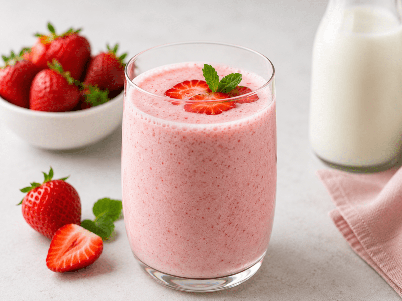 Laktozsuz Çilekli Smoothie