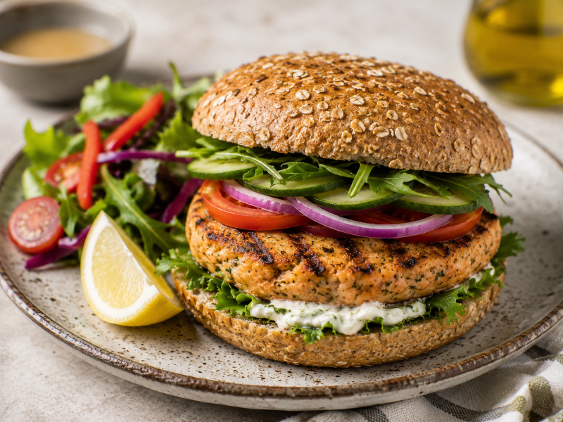 Sebzeli Somon Burger