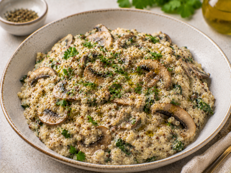 Mantarlı Kinoa Risotto