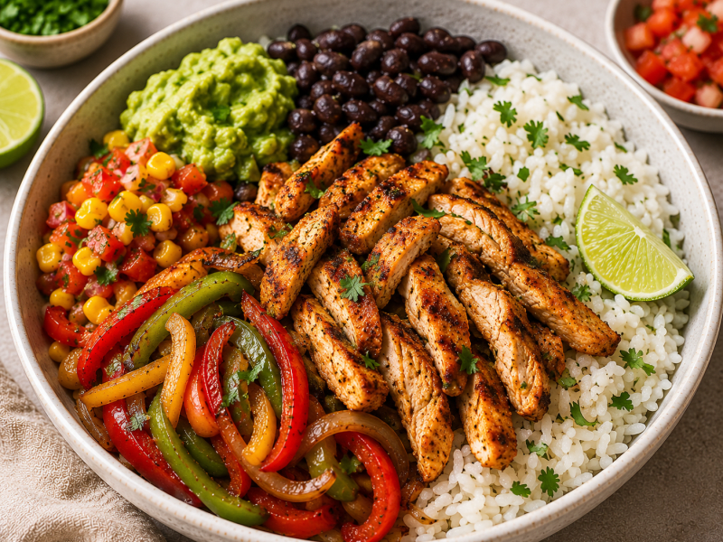 Fit Tavuk Fajita Bowl