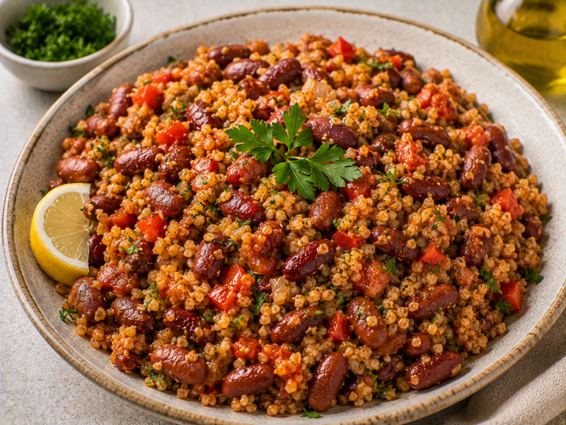 Zeytinyağlı Barbunya ve Bulgur