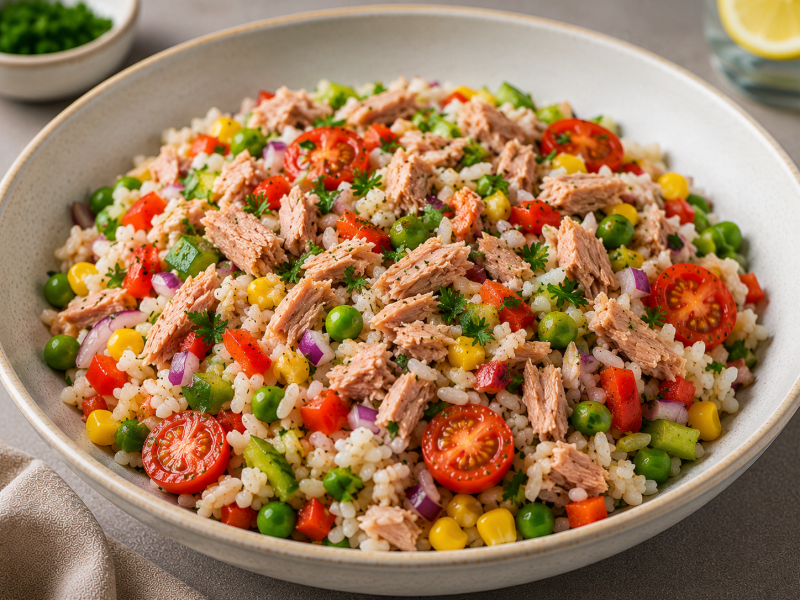 Ton Balıklı Pirinç Bowl