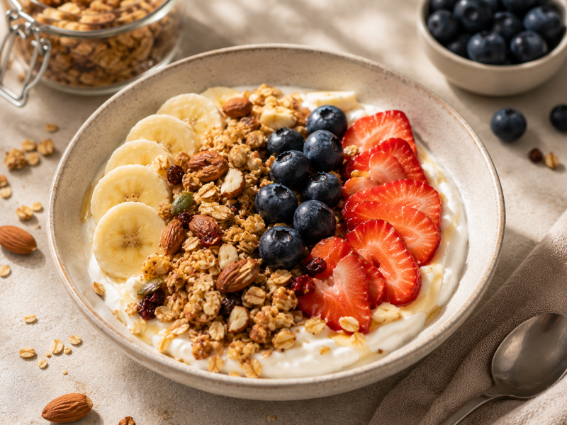 Süzme Yoğurtlu Granola Kasesi