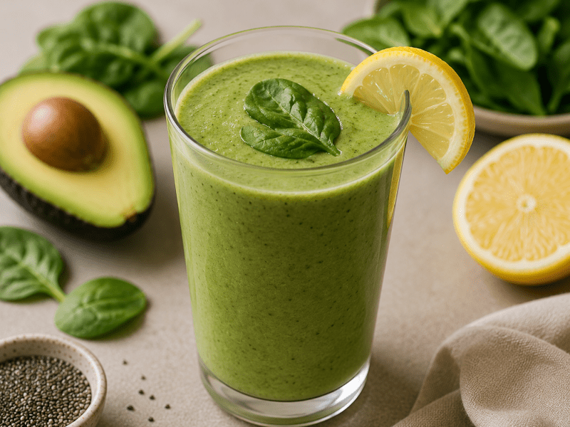 Avokadolu Ispanak Smoothie