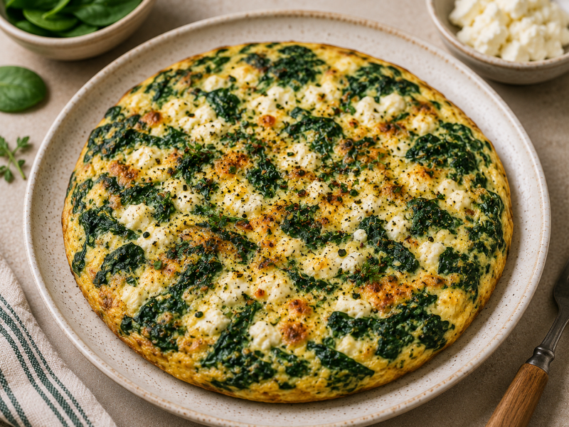 Ispanaklı Peynirli Omlet