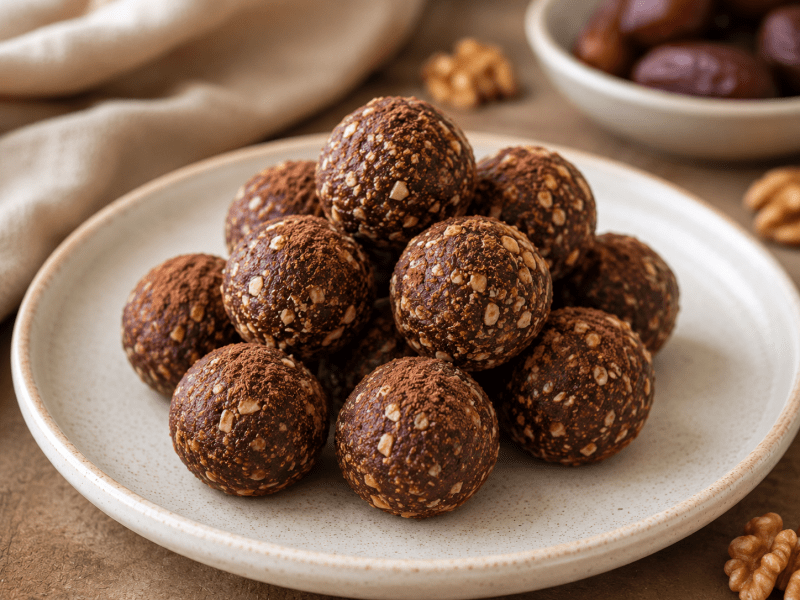 Vegan Hurmalı Brownie Topları