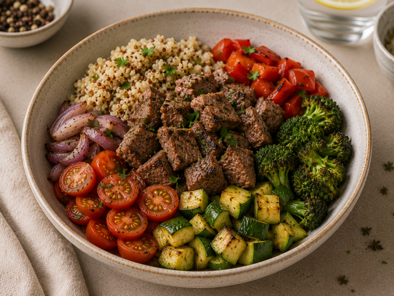 Glutensiz Etli Kinoa Bowl