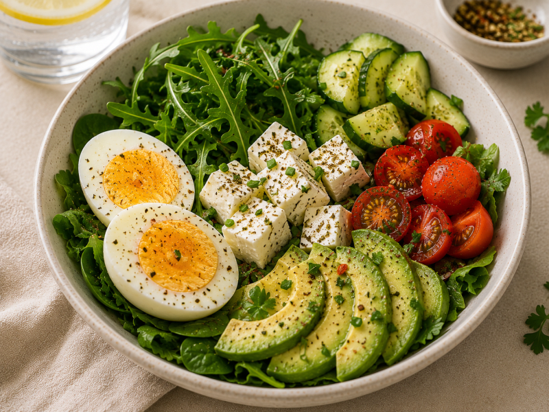 Keto Yumurta Peynir Bowl