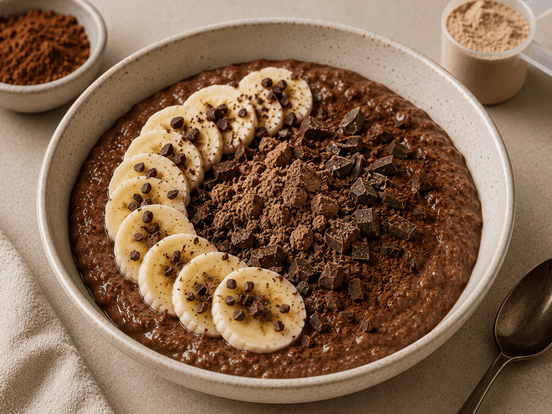 Proteinli Kakaolu Muz Puding