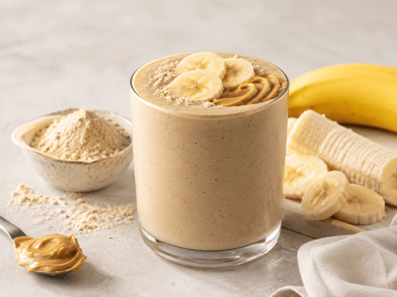 Vegan Fıstık Ezmeli Protein Shake