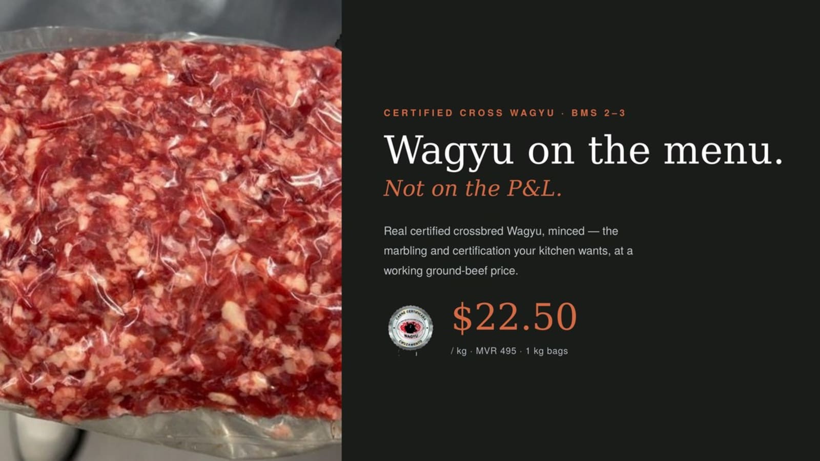Certified Cross Wagyu — Wagyu on the menu, not on the P&L